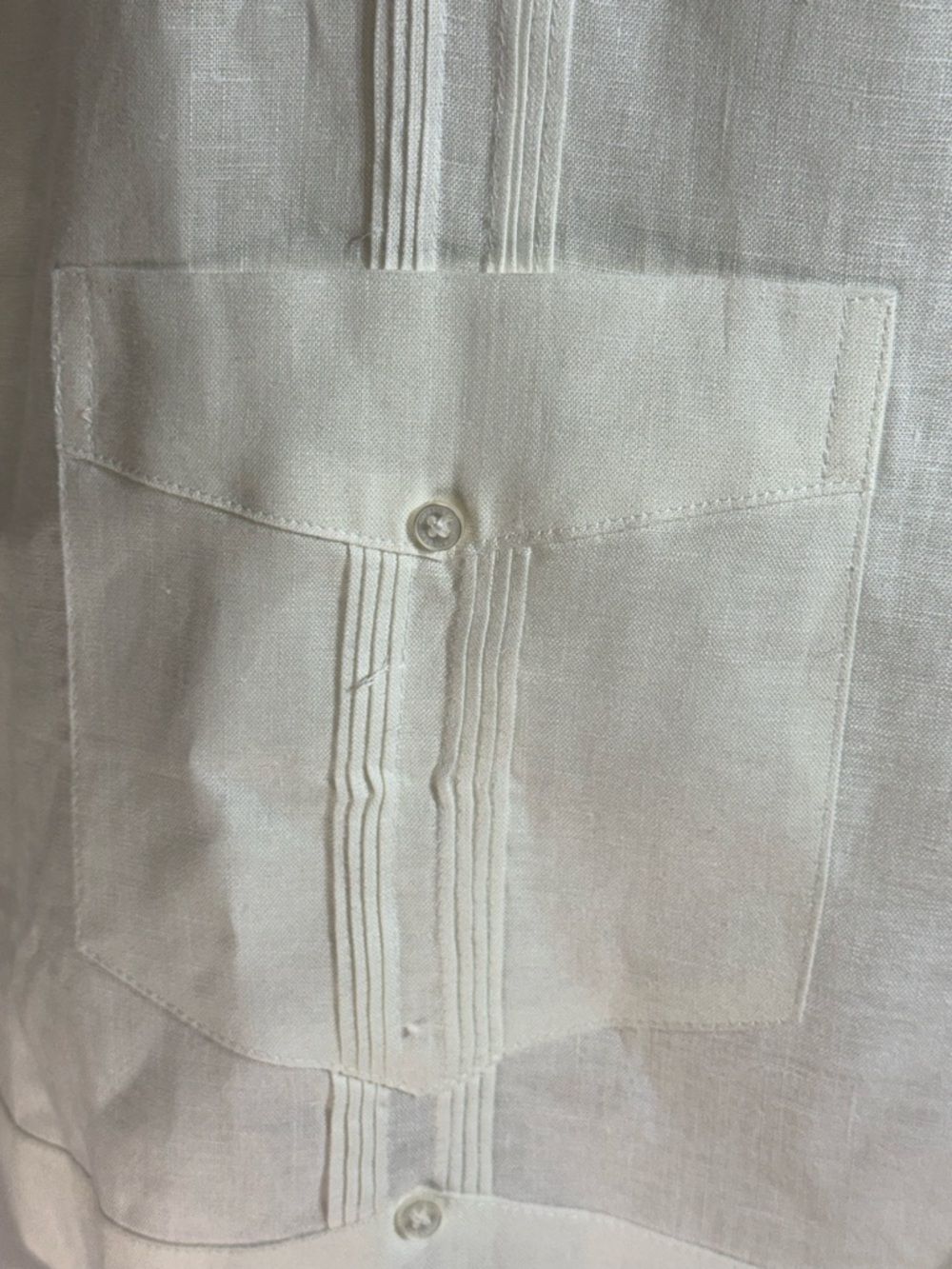 Cubavera NWT Guayabera 100% Linen Cream Long Sleeve Button Down XL - Picture 8 of 10